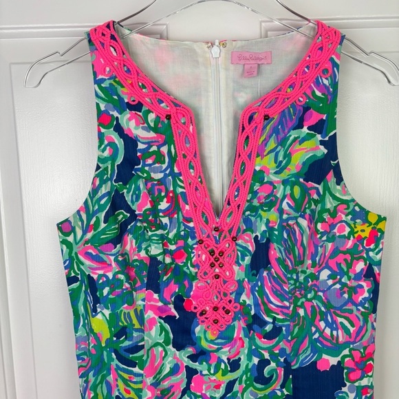 Lilly Pulitzer Ryder Cotton Shift Dress in Indigo Exotic Size 2 - Picture 3 of 9